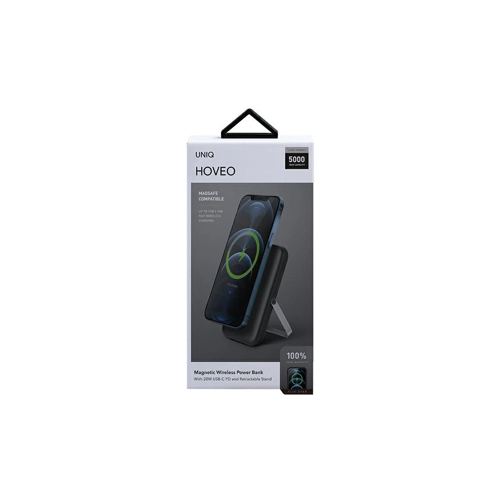 Hurtownia GSM - Powerbank UNIQ Hoveo 5000mAh USB-C 20W PD Gyors töltés Vezeték nélküli Magnetic szürke/charcoal grey - UNIQ846 - {ean13} - Hurt