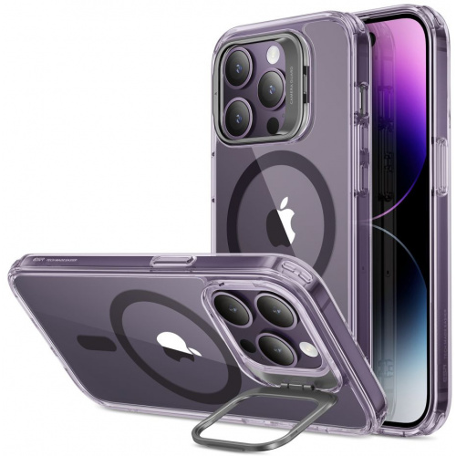 ESR Distributor - 4894240175644 - ESR630 - ESR Classic Kickstand Halolock MagSafe Apple iPhone 14 Pro Clear/purple - B2B homescreen