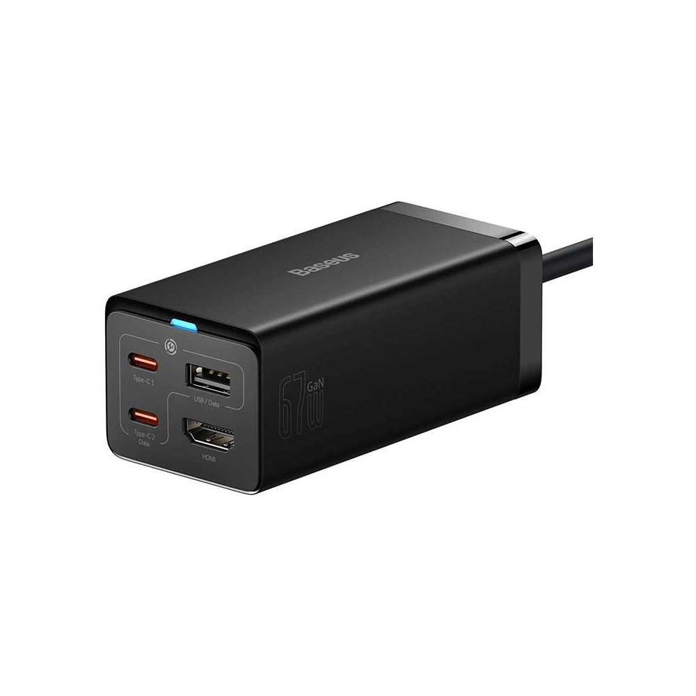 Wholesale Baseus GaN5 Pro Wall Charger 2xUSB-C + USB + HDMI, 67W (black) - BSU3858 - {ean13} - Hurt