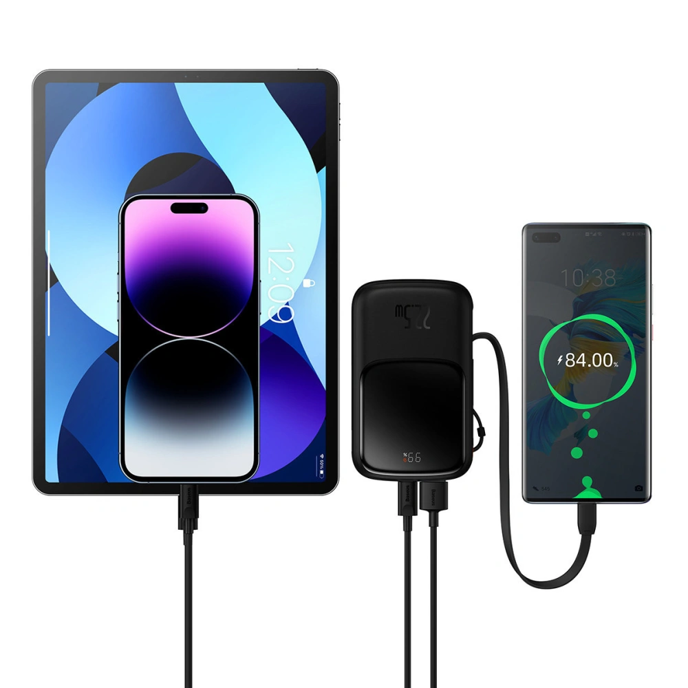 Hurtownia GSM - Powerbank Baseus Qpow Digital Display 10000mAh 22,5W QC/PD/SCP/FCP + cablu USB-C negru - BSU3861 - {ean13} - Hurt