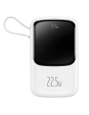 Powerbank Baseus Qpow Digitális Kijelző 10000mAh 22,5W QC/PD/SCP/FCP + fehér USB-C kábel