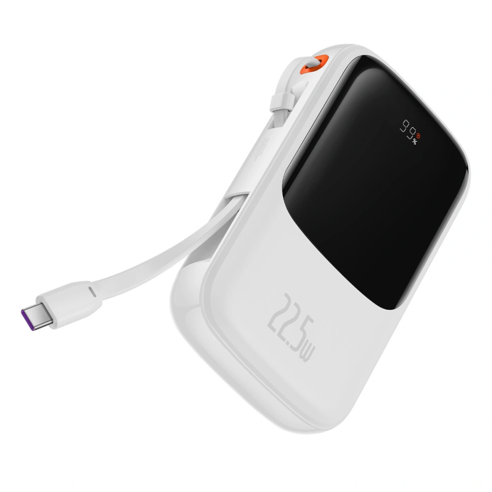 Hurtownia GSM - Powerbank Baseus Qpow Digitální displej 10000mAh 22,5W QC/PD/SCP/FCP + kabel USB-C bílý - BSU3862 - {ean13} - Hurt