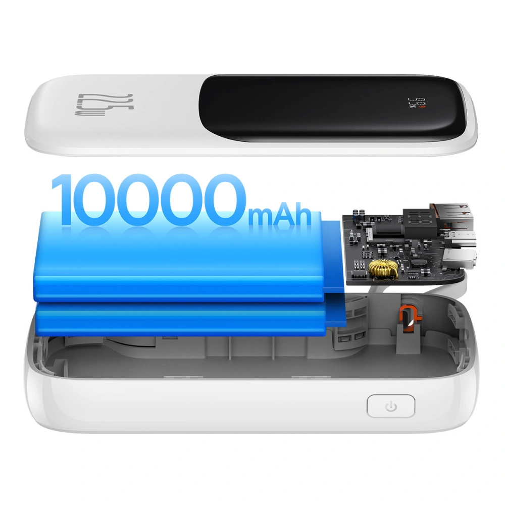 Hurtownia GSM - Powerbank Baseus Qpow Digitální displej 10000mAh 22,5W QC/PD/SCP/FCP + kabel USB-C bílý - BSU3862 - {ean13} - Hurt