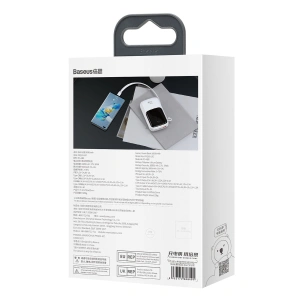 Powerbank Baseus Qpow Digital Display 10000mAh 22,5W QC/PD/SCP/FCP + kabel USB-C biały