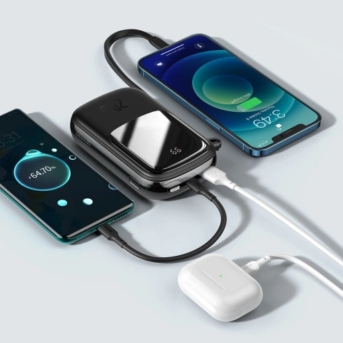 Powerbank Baseus Qpow Digital Display 20000mAh 20W QC/PD/SCP/FCP + kabel Lightning czarny