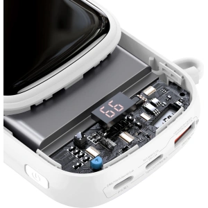 Powerbank Baseus Qpow Digital Display 20000mAh 20W QC/PD/SCP/FCP + kabel Lightning biały