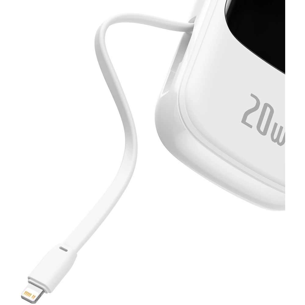 Hurtownia GSM - Powerbank Baseus Qpow Digitální displej 20000mAh 20W QC/PD/SCP/FCP + kabel Lightning bílý - BSU3864 - {ean13} - Hurt