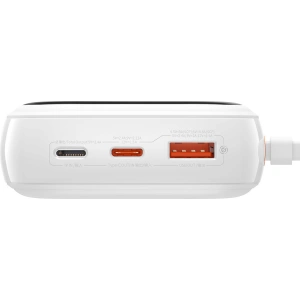 Powerbank Baseus Qpow Digital Display 20000mAh 20W QC/PD/SCP/FCP + kabel Lightning biały