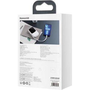 Powerbank Baseus Qpow Digital Display 20000mAh 20W QC/PD/SCP/FCP + kabel Lightning biały