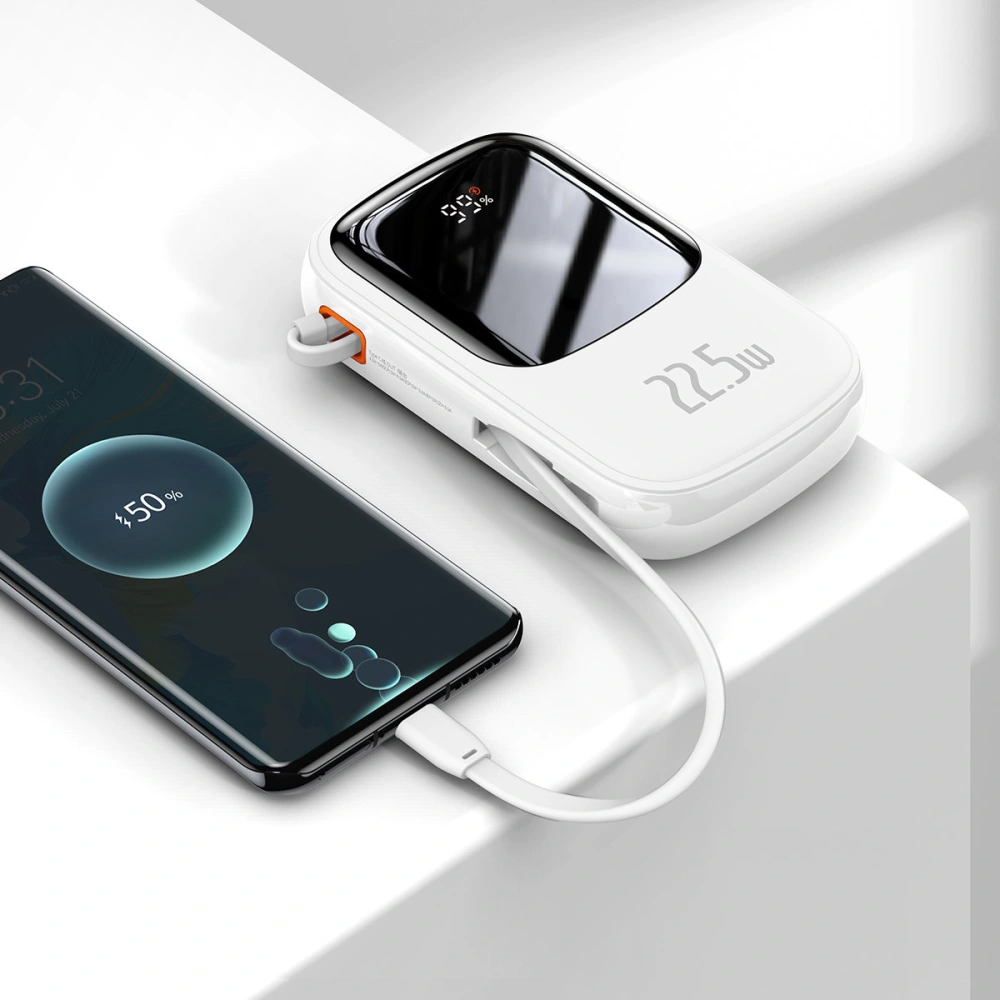 Hurtownia GSM - Powerbank Baseus Qpow Digitális kijelző 20000mAh 22,5W QC/PD/SCP/FCP + fehér USB-C kábel - BSU3866 - {ean13} - Hurt