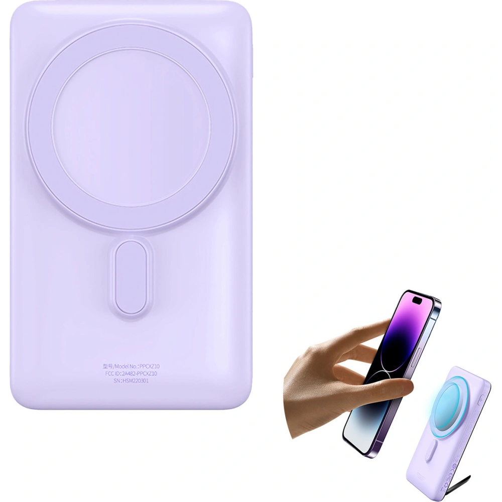 Hurtownia GSM - Powerbank Baseus Magnetic Držák Bezdrátové Rychlé Nabíjení 10000mAh 20W fialový + kabel USB-C 60W 50cm bílý - BSU3867 - {ean13} - Hurt