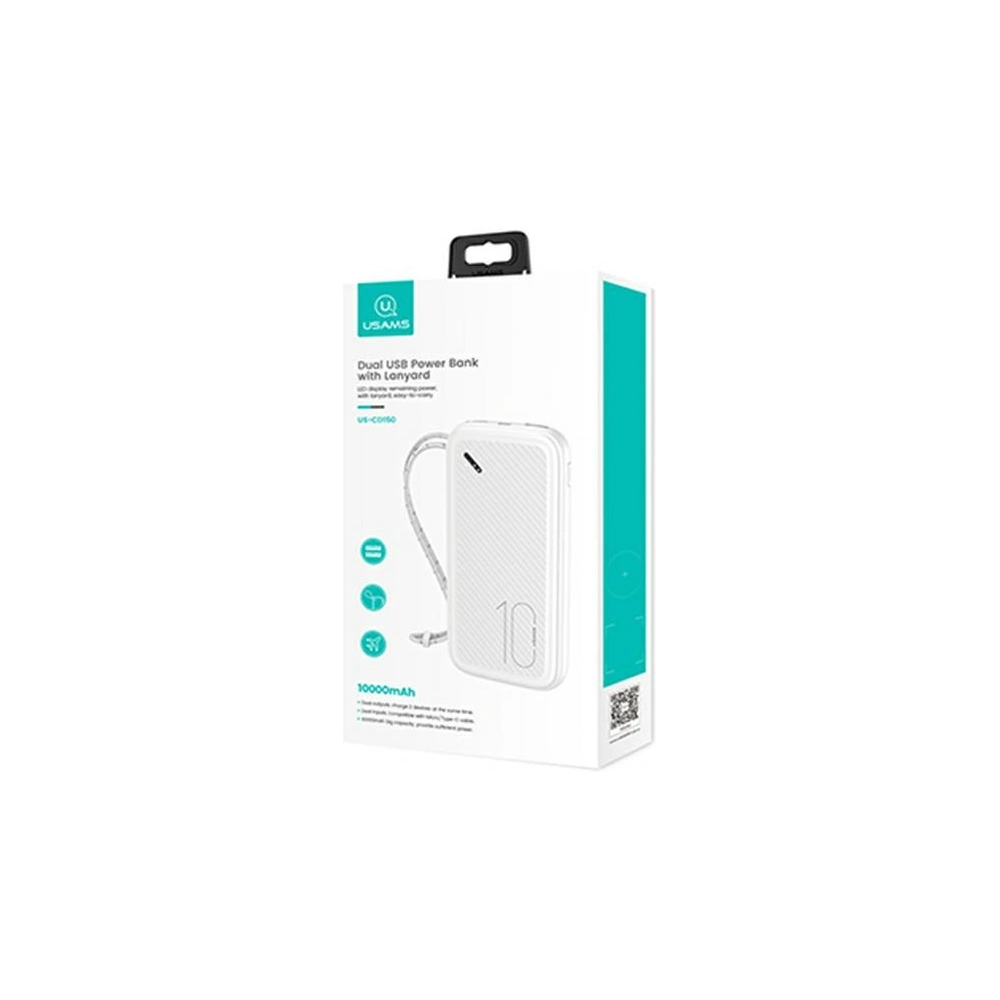 Wholesale Powerbank USAMS PB56 10000mAh 2xUSB/USB-C/microUSB Fast Charge white (US-CD150) - USA818 - {ean13} - Hurt