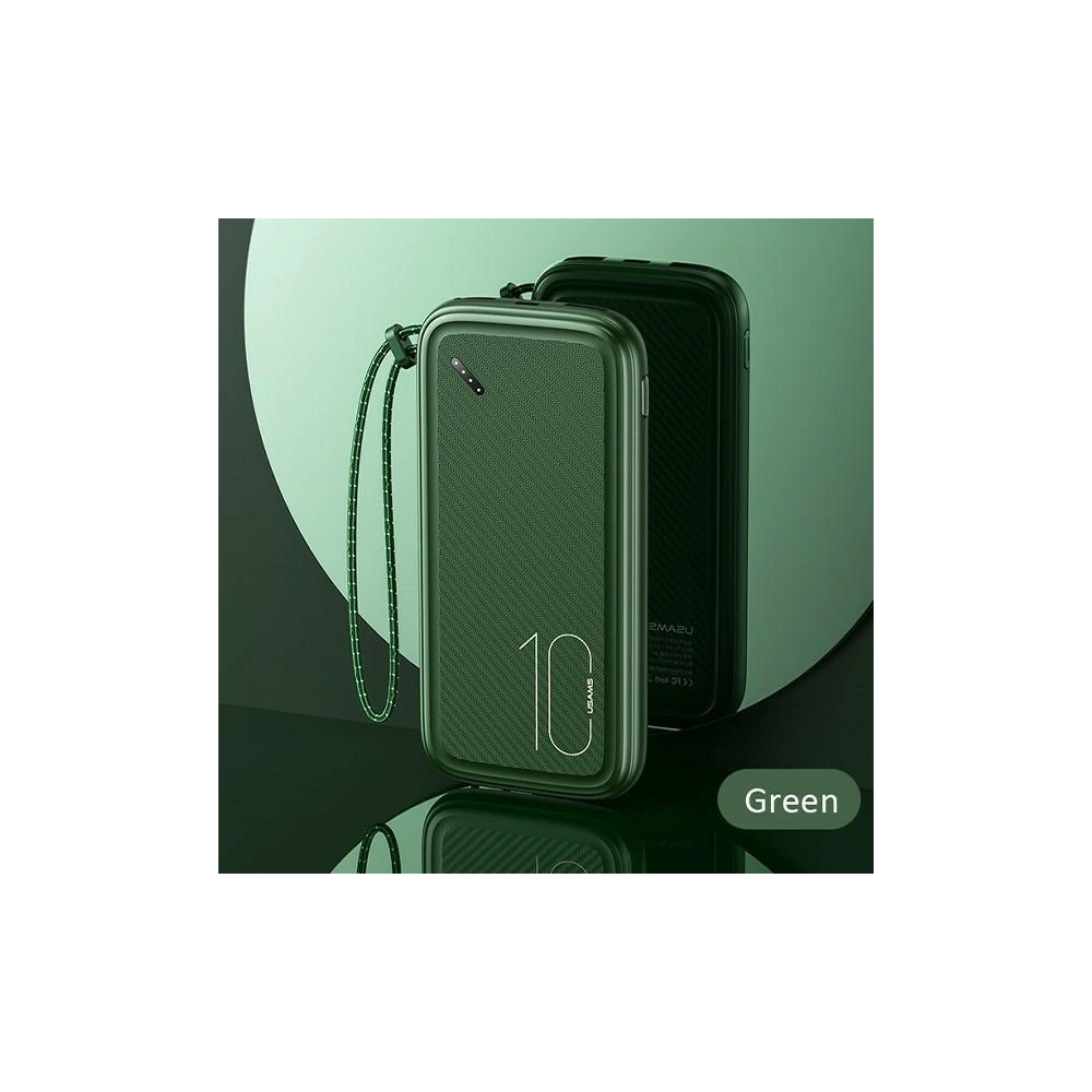 Hurtownia GSM - Powerbank USAMS PB56 10000mAh 2xUSB/USB-C/microUSB Încărcare rapidă verde/dark green (US-CD150) - USA820 - {ean13} - Hurt