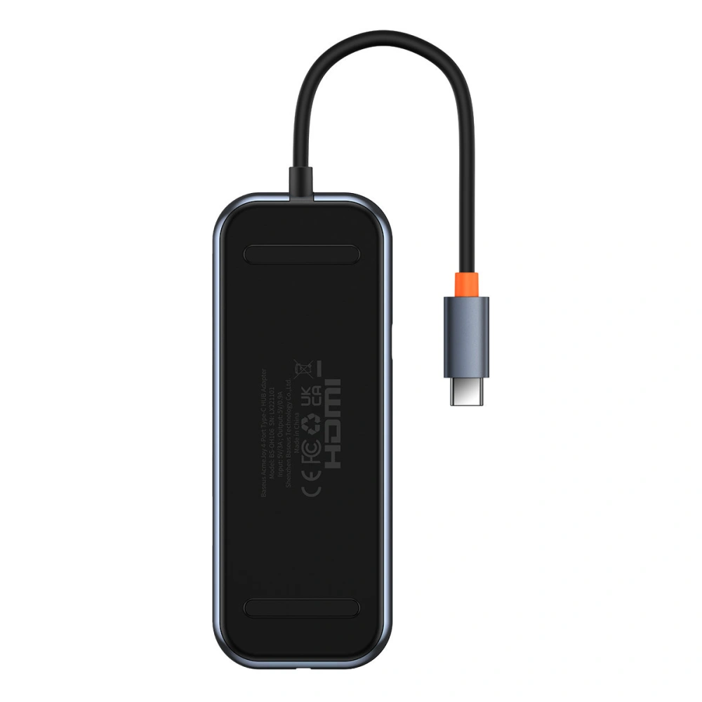 Hurtownia GSM - Hub Baseus AcmeJoy USB-C - 1xUSB-C/4x USB 3.0 tmavě šedý - BSU3868 - {ean13} - Hurt