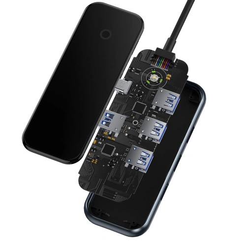 Hub Baseus AcmeJoy USB-C - 1xUSB-C/4x USB 3.0 ciemnoszary