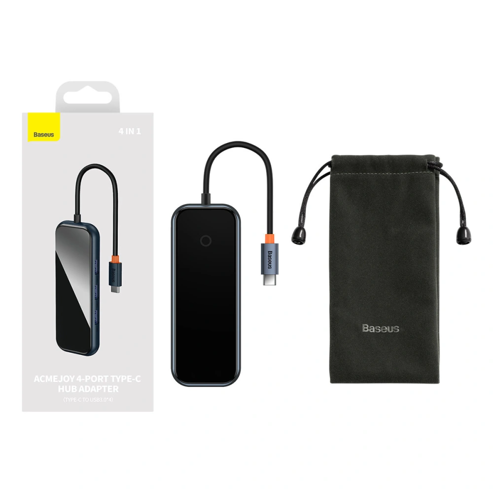 Hurtownia GSM - Hub Baseus AcmeJoy USB-C - 1xUSB-C/4x USB 3.0 tmavě šedý - BSU3868 - {ean13} - Hurt