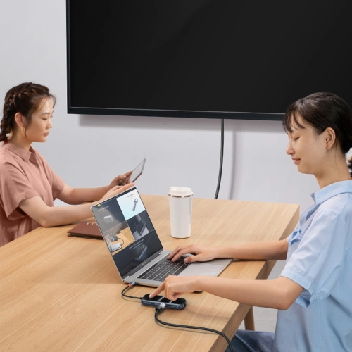 Hub Baseus AcmeJoy USB-C - 1xUSB-C/4x USB 3.0 ciemnoszary