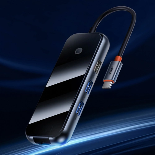 Hub Baseus AcmeJoy USB-C - 1xUSB-C/4x USB 3.0 ciemnoszary