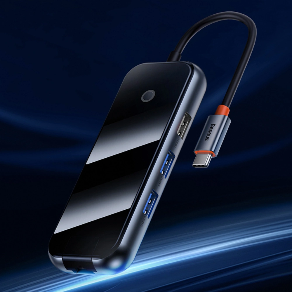 Hurtownia GSM - Hub Baseus AcmeJoy USB-C - 1xUSB-C/4x USB 3.0 tmavě šedý - BSU3868 - {ean13} - Hurt