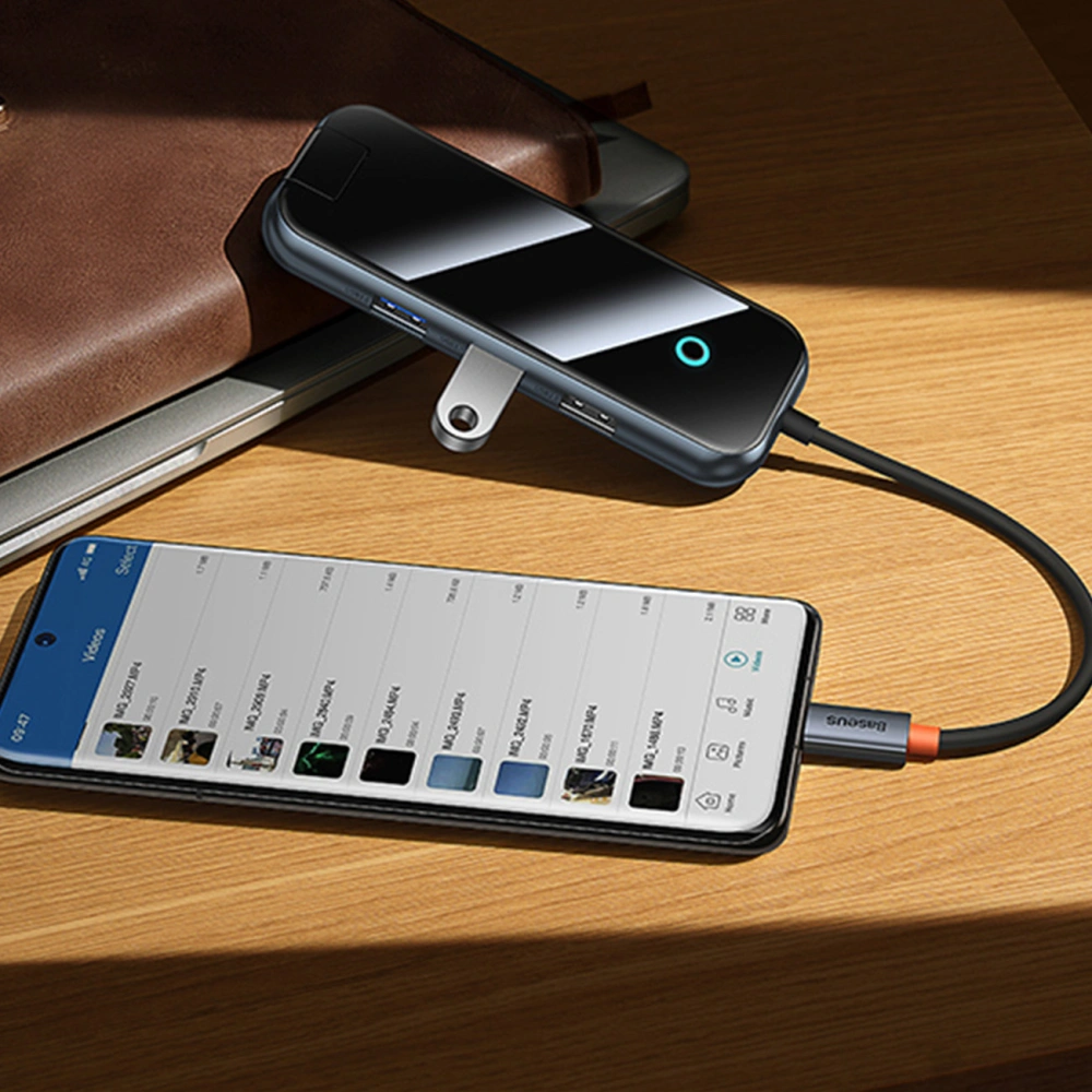 Hurtownia GSM - Hub Baseus AcmeJoy USB-C - 1xUSB-C/4x USB 3.0 tmavě šedý - BSU3868 - {ean13} - Hurt