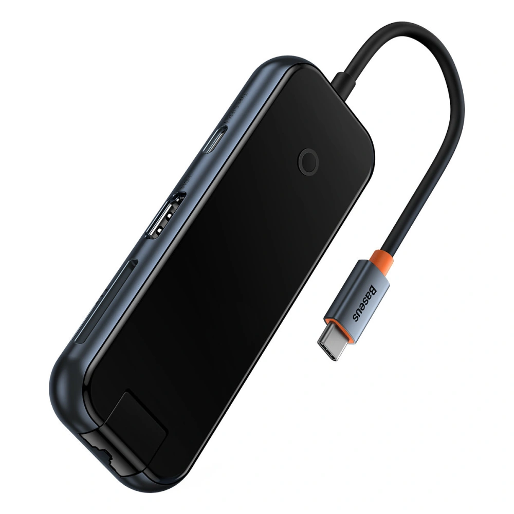 Hurtownia GSM - Hub Baseus AcmeJoy USB-C - HDMI / 2x USB-A 3.0/USB-A 2.0 /USB-C PD&Data/RJ45/SD/TF tmavě šedý - BSU3869 - {ean13} - Hurt