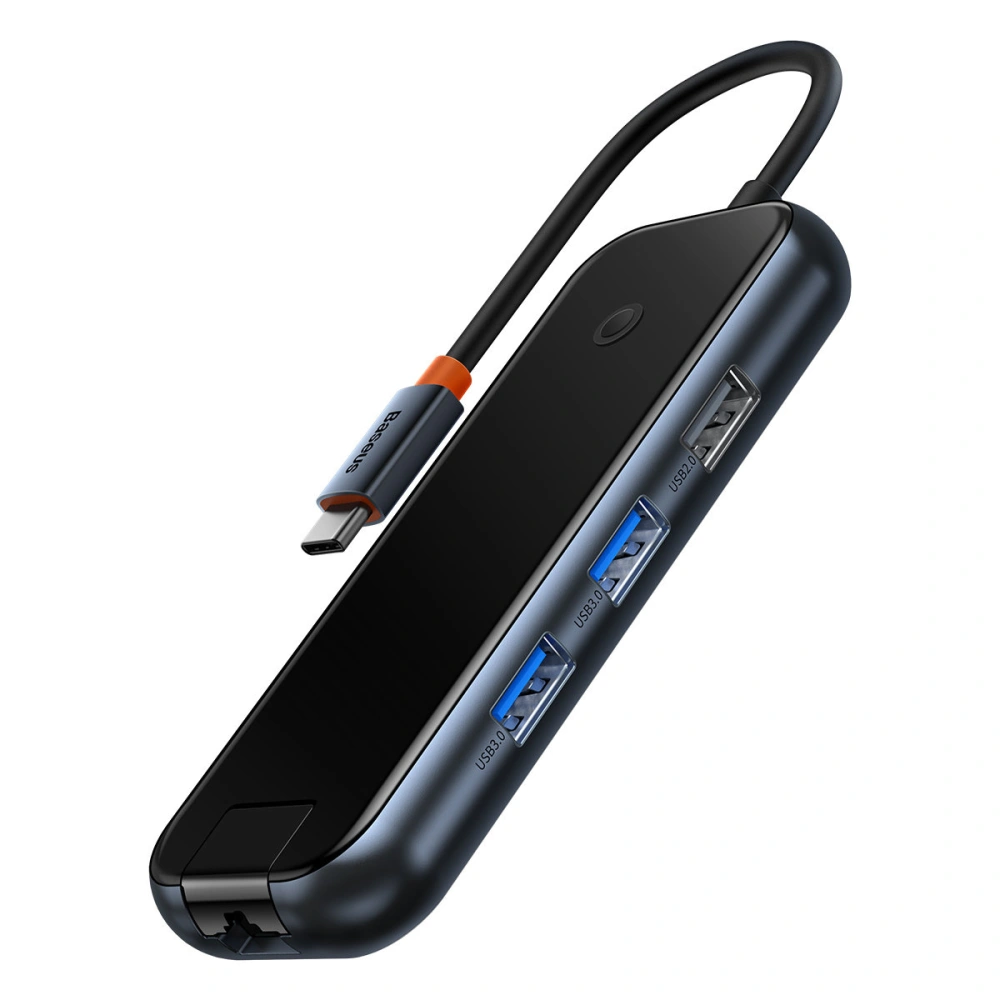 Hurtownia GSM - Hub Baseus AcmeJoy USB-C - HDMI / 2x USB-A 3.0/USB-A 2.0 /USB-C PD&Data/RJ45/SD/TF tmavě šedý - BSU3869 - {ean13} - Hurt