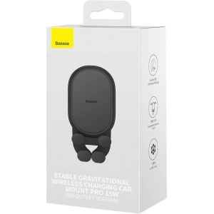 Hurtownia GSM - Auto-Halterung mit kabellosem Ladegerät Baseus Stable Series 15W Air Vent schwarz - BSU3870 - {ean13} - Hurt