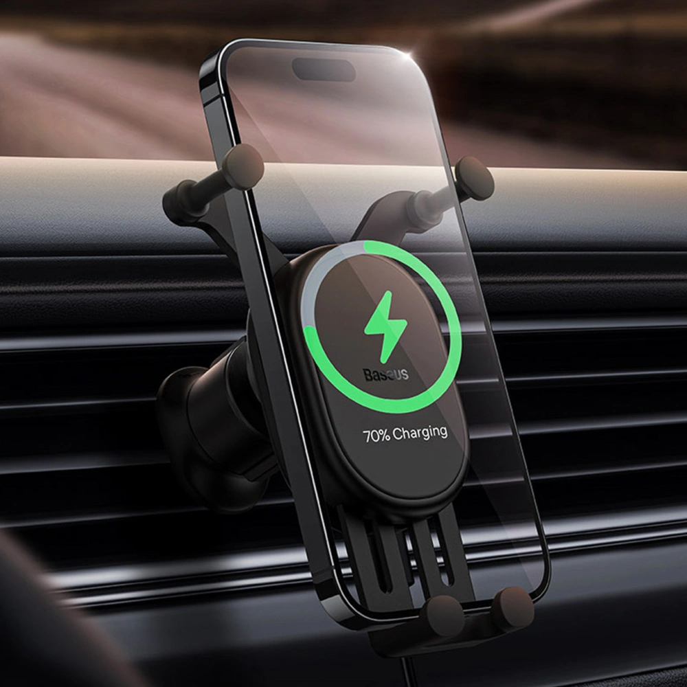 Hurtownia GSM - Uchyť do auta s bezdrátovou nabíječkou Baseus Stable Series 15W Air Vent černý - BSU3870 - {ean13} - Hurt