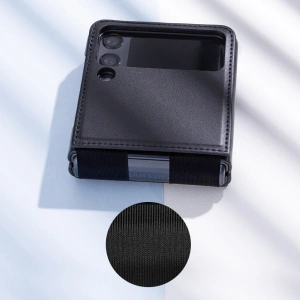 Wholesale Nillkin Qin Vegan Leather Samsung Galaxy Z Flip 4 black - NLK919 - {ean13} - Hurt