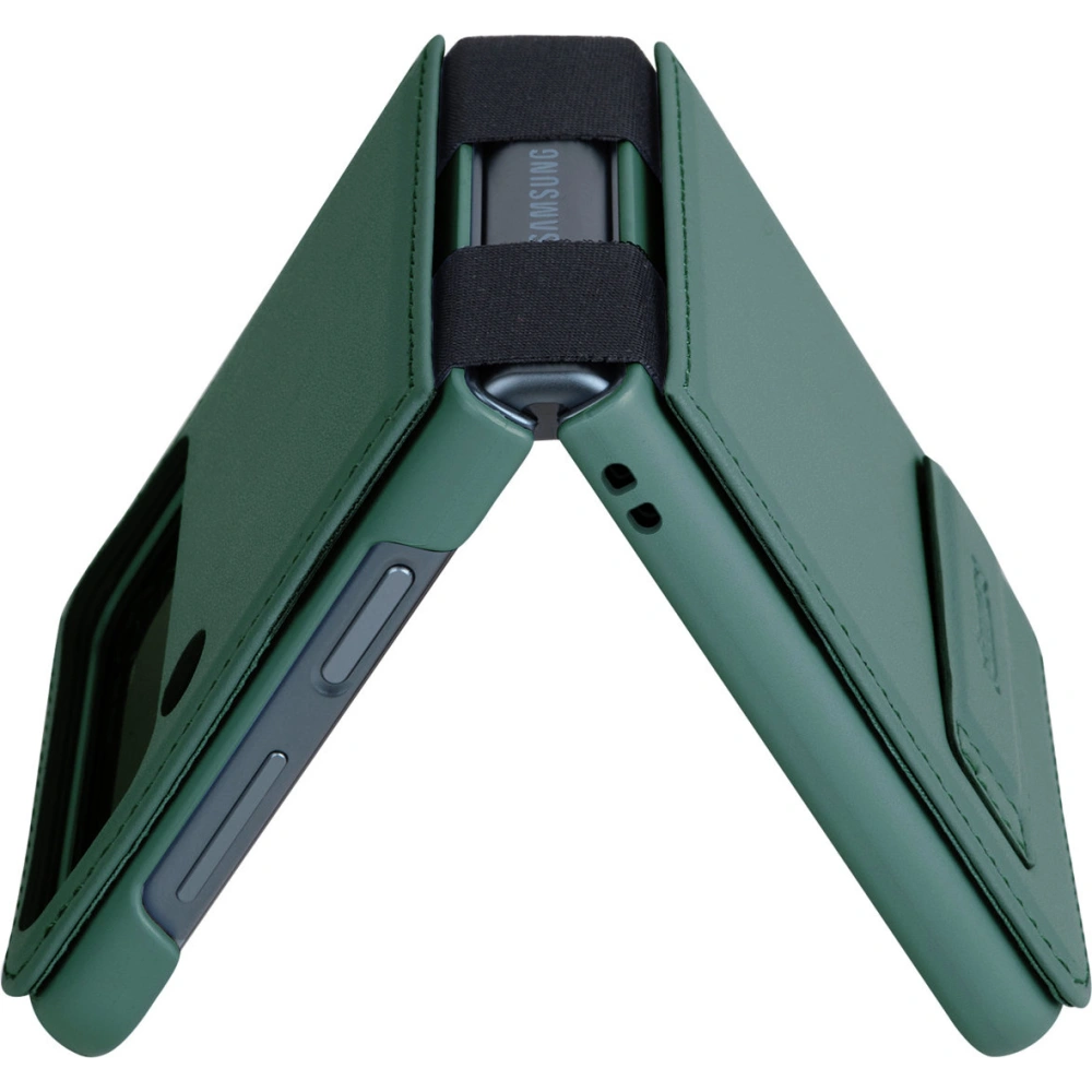 Hurtownia GSM - Etui Nillkin Qin Vegan Leather Samsung Galaxy Z Flip 4 verde închis - NLK920 - {ean13} - Hurt