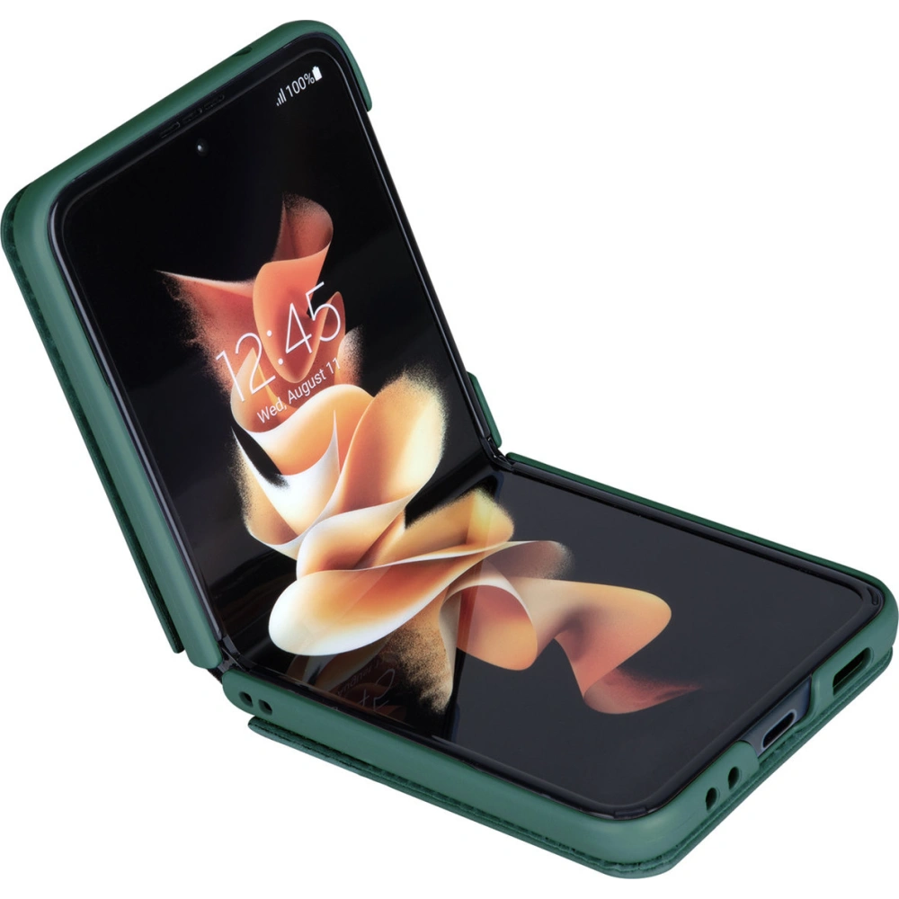 Hurtownia GSM - Etui Nillkin Qin Vegan Leather Samsung Galaxy Z Flip 4 sötétzöld - NLK920 - {ean13} - Hurt