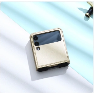 Wholesale Nillkin Qin Vegan Leather Samsung Galaxy Z Flip 4 gold - NLK921 - {ean13} - Hurt