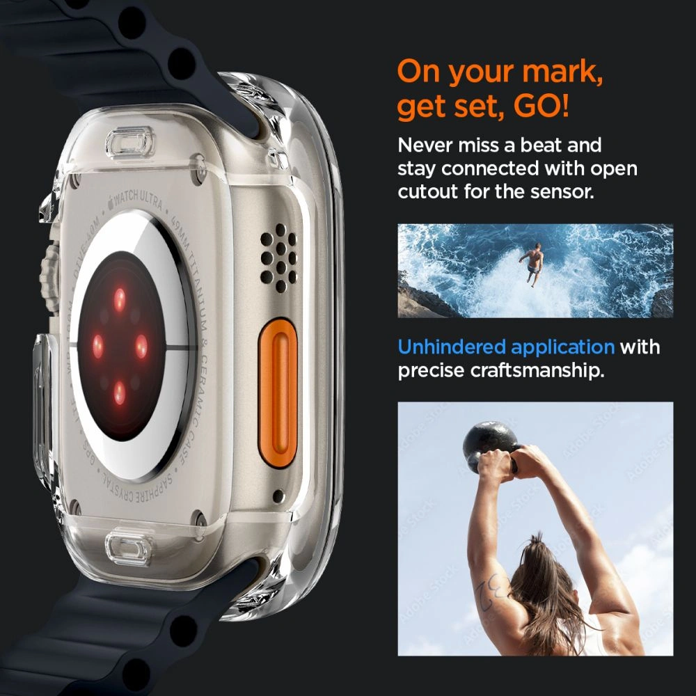 Wholesale Case Spigen Ultra Hybrid Apple Watch Ultra 49mm Crystal Clear - SPN2604 - {ean13} - Hurt