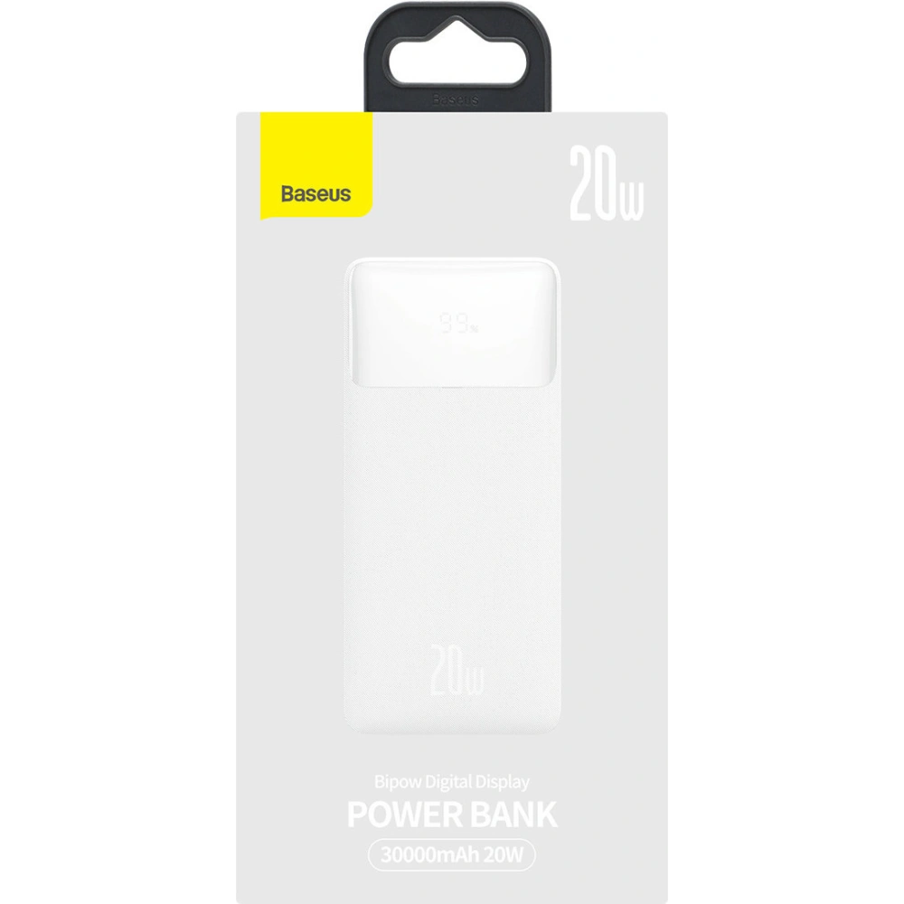 Hurtownia GSM - Powerbank Baseus Bipow 30000mAh 20W bílý (Overseas Edition) + kabel USB/microUSB 0.25m bílý - BSU3875 - {ean13} - Hurt