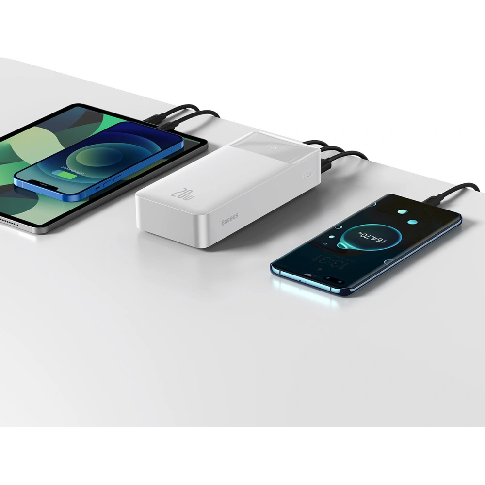 Hurtownia GSM - Powerbank Baseus Bipow 30000mAh 20W bílý (Overseas Edition) + kabel USB/microUSB 0.25m bílý - BSU3875 - {ean13} - Hurt