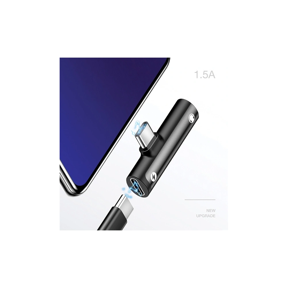 Hurtownia GSM - Adaptér USAMS AU07 2w1 USB-C/USB-C + mini jack 3,5mm modrý/blue (US-SJ277) - USA821 - {ean13} - Hurt