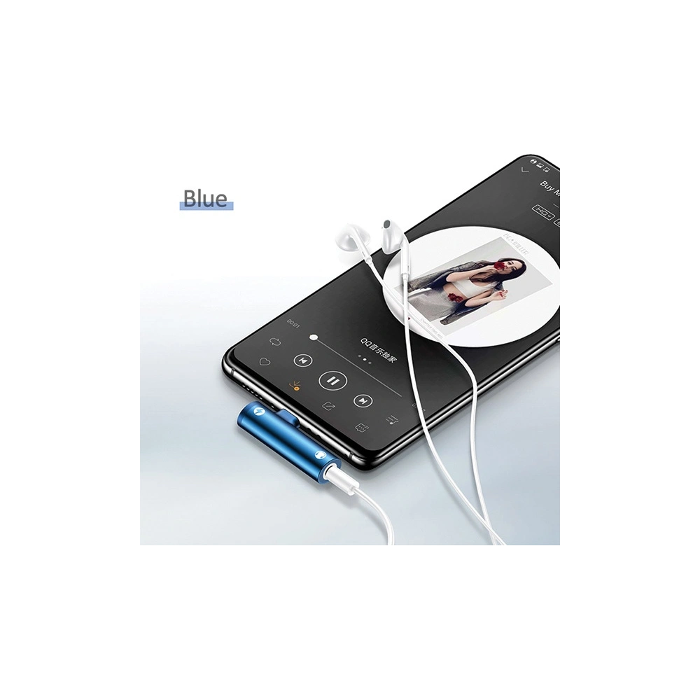 Hurtownia GSM - Adapter USAMS AU07 2w1 USB-C/USB-C + mini jack 3,5mm kék/kék (US-SJ277) - USA821 - {ean13} - Hurt