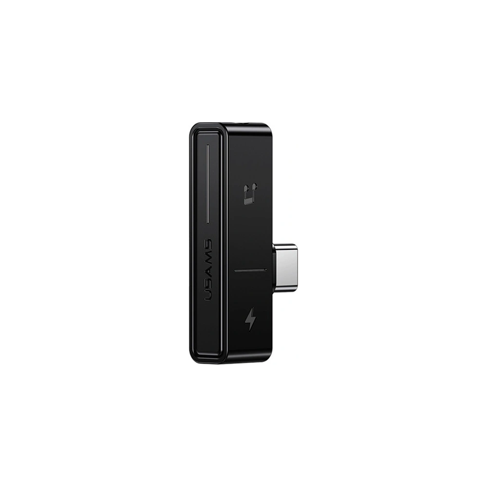 Hurtownia GSM - Adaptér USAMS AU12 2w1 USB-C + mini jack 3,5mm černý/black (US-SJ386) - USA822 - {ean13} - Hurt
