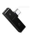 Wholesale Adapter USAMS AU12 2w1 USB-C + mini jack 3,5mm black SJ386TC01 (US-SJ386) - USA822 - {ean13} - Hurt