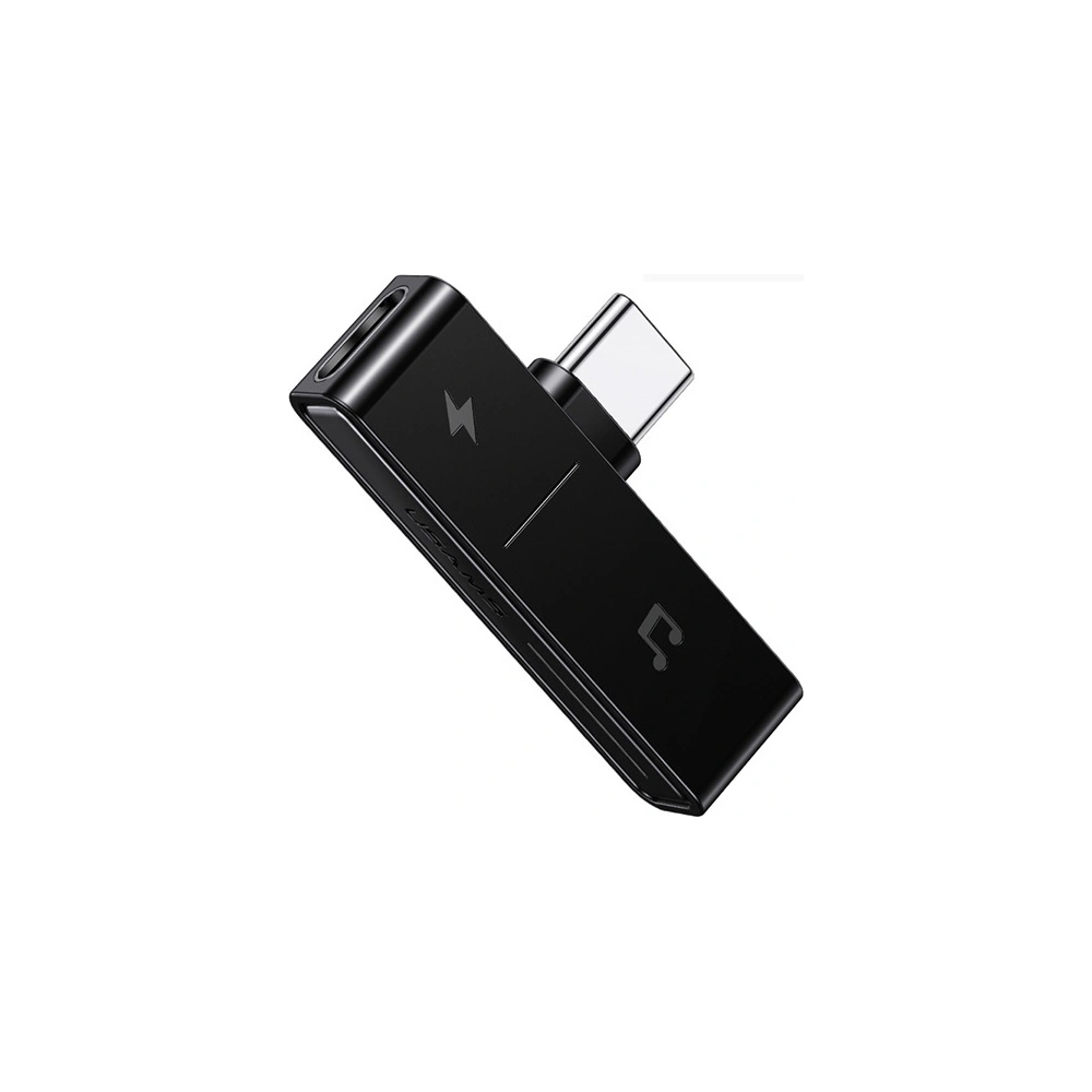 Hurtownia GSM - Adaptér USAMS AU12 2w1 USB-C + mini jack 3,5mm černý/black (US-SJ386) - USA822 - {ean13} - Hurt