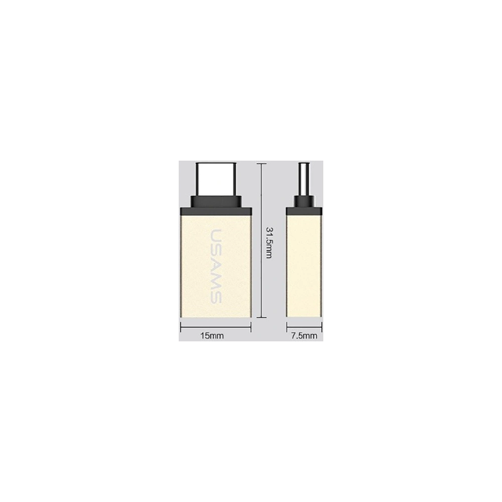 Hurtownia GSM - Adapter USAMS USB-C/USB OTG 3.1 gold (US-SJ028) - USA823 - {ean13} - Hurt