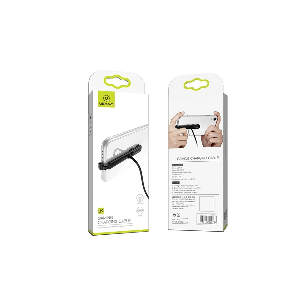 Hurtownia GSM - Cablu USAMS Gaming U9 Lightning 1,5m 2A negru (US-SJ278) - USA824 - {ean13} - Hurt