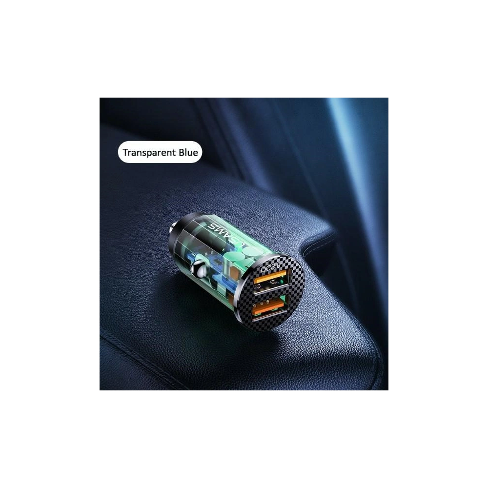Hurtownia GSM - USAMS 2xUSB C23 36W Gyors Autós Töltő átlátszó fekete (US-CC122) - USA825 - {ean13} - Hurt