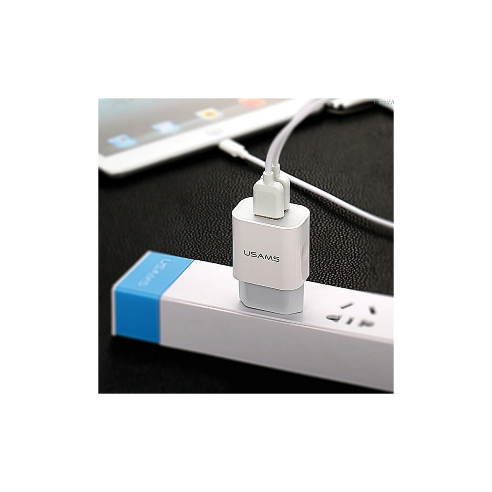 Hurtownia GSM - Încărcător de rețea USAMS 2xUSB 2,4A alb/white Fast Charging (US-CC023) - USA826 - {ean13} - Hurt