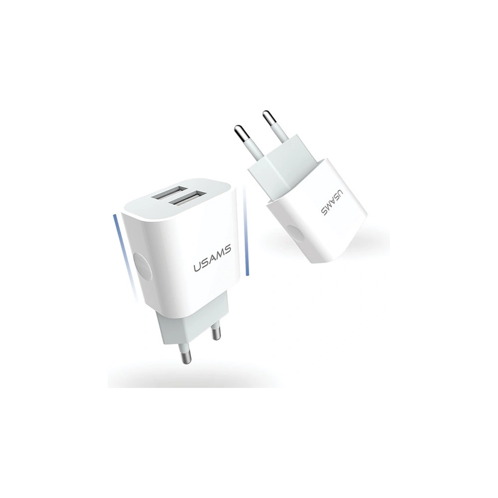 Hurtownia GSM - Încărcător de rețea USAMS 2xUSB 2,4A alb/white Fast Charging (US-CC023) - USA826 - {ean13} - Hurt
