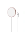 Bezdrátová nabíječka PURO Magnetic nabíjecí kabel USB-C MagSafe 15W (růžová)