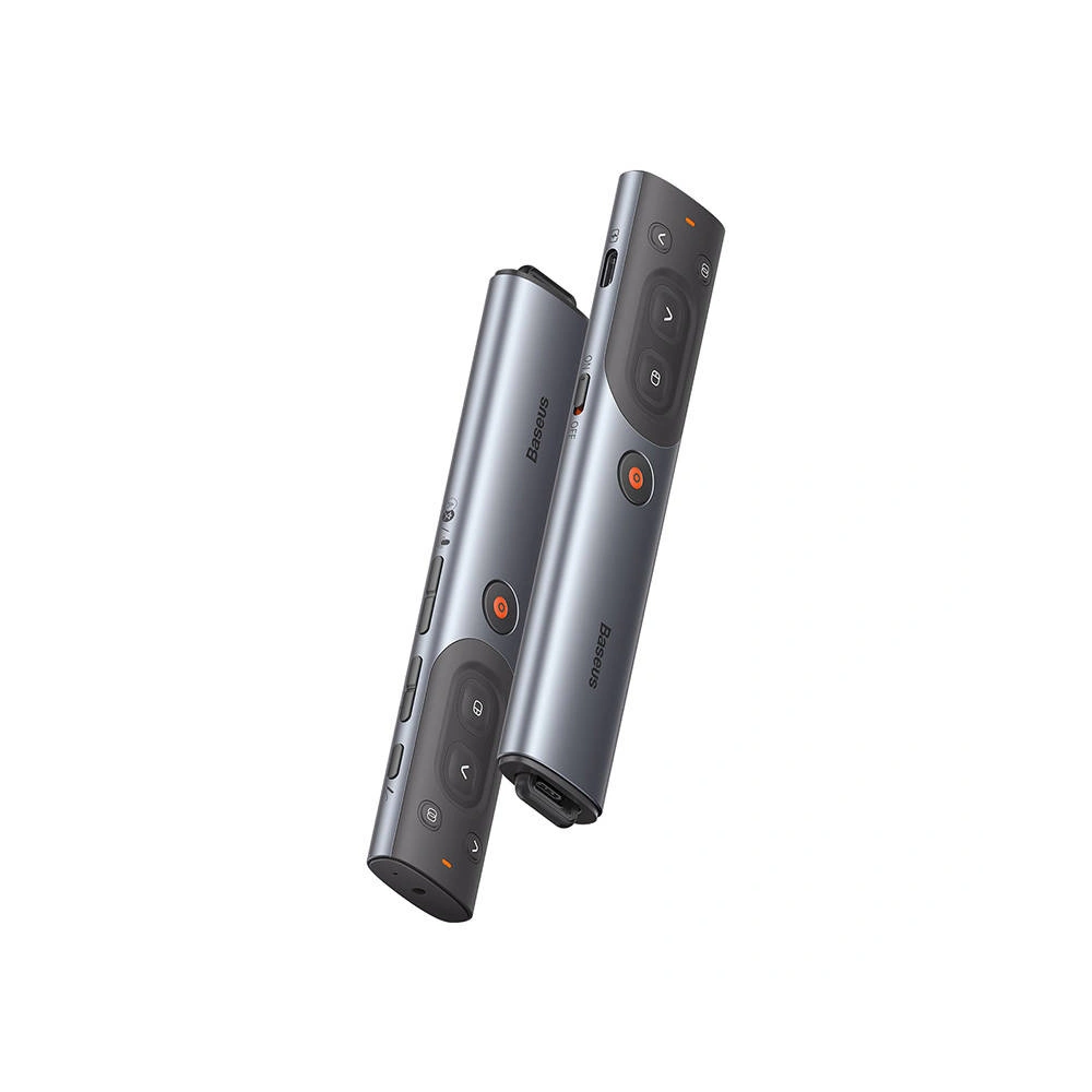 Hurtownia GSM - Pilot multifuncțional Baseus Orange Dot pentru prezentări, cu indicator laser roșu, reîncărcabil (gri) - BSU3877 - {ean13} - Hurt