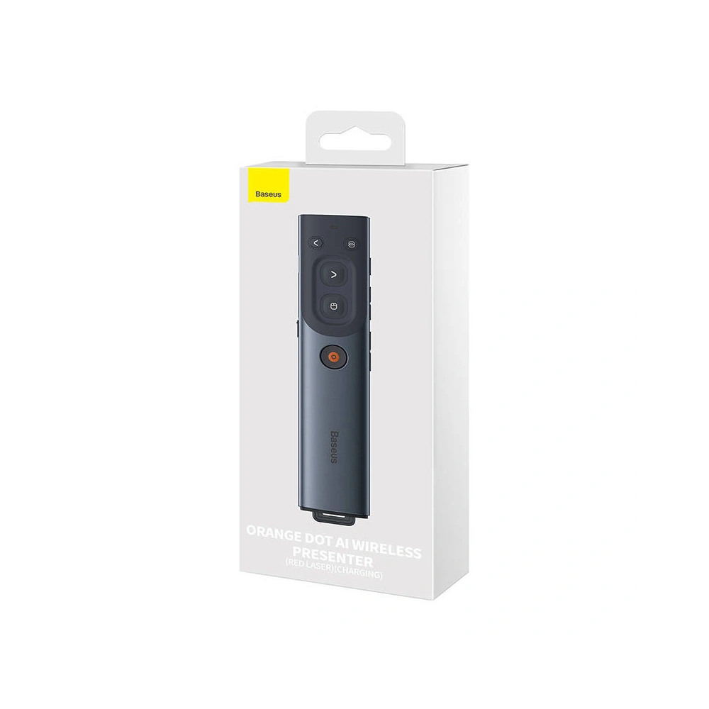 Hurtownia GSM - Pilot multifuncțional Baseus Orange Dot pentru prezentări, cu indicator laser roșu, reîncărcabil (gri) - BSU3877 - {ean13} - Hurt