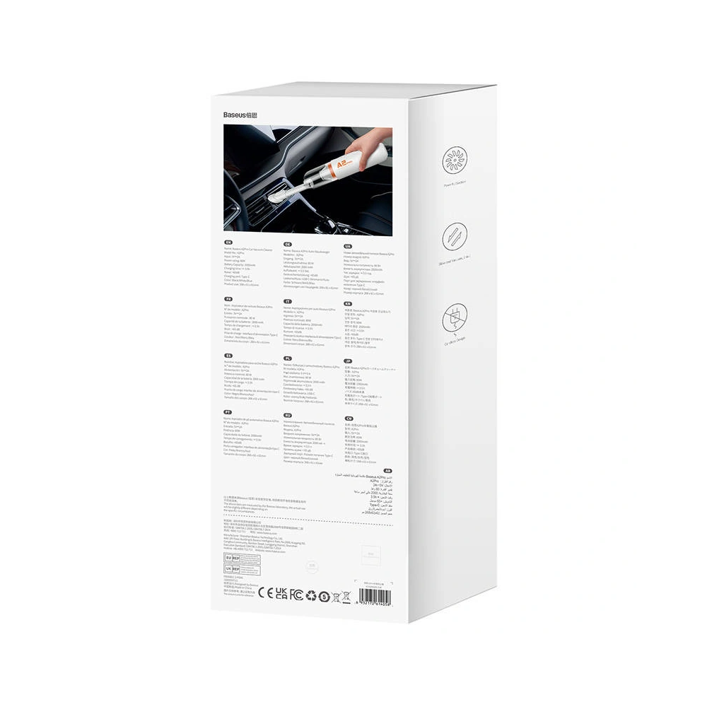 Hurtownia GSM - Aspirator auto wireless Baseus A2Pro 6000Pa (alb) - BSU3882 - {ean13} - Hurt