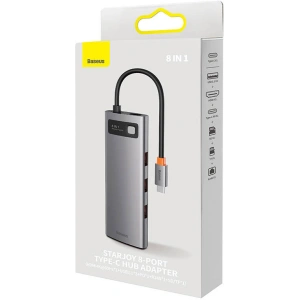 Hurtownia GSM - Hub Baseus StarJoy Sorozat 8w1 USB-C - HDMI + 3 x USB 3.1 + USB-C PD + RJ45 + microSD/SD - BSU3895 - {ean13} - Hurt
